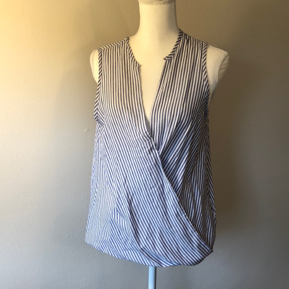Millibon Faux Wrap Sleeveless Blouse - M